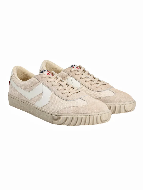 Men's Beige Colorblock Sneakers