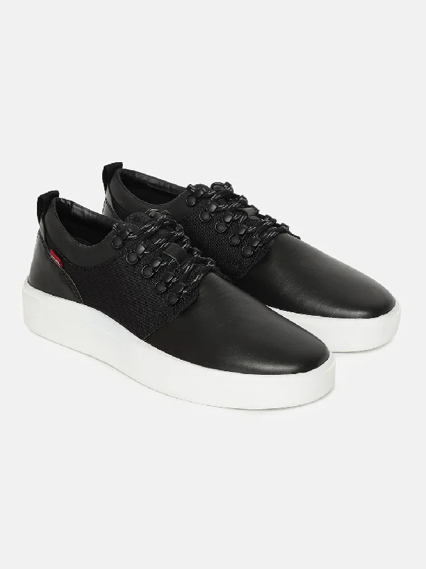 Men's Black Solid Shoes