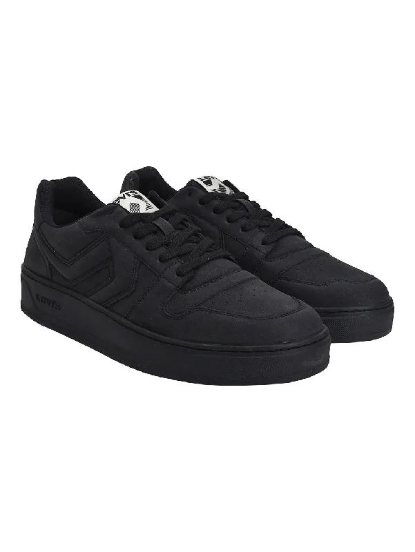 Men's Black Solid Sneakers