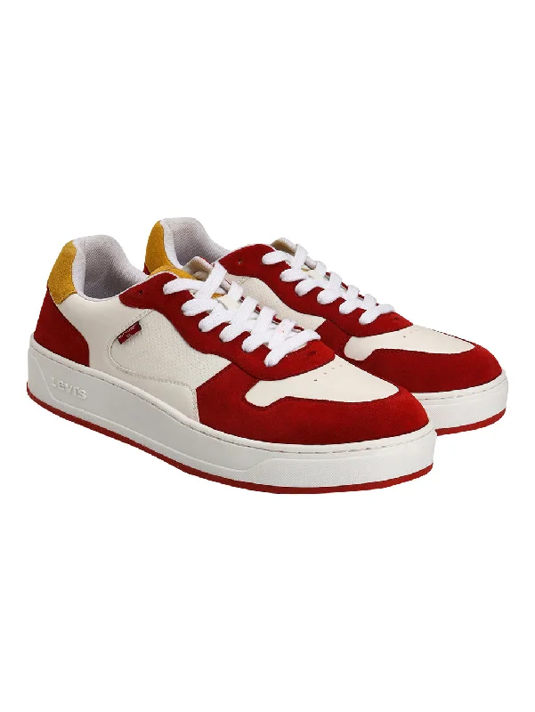 Men's Red Colorblock Sneakers