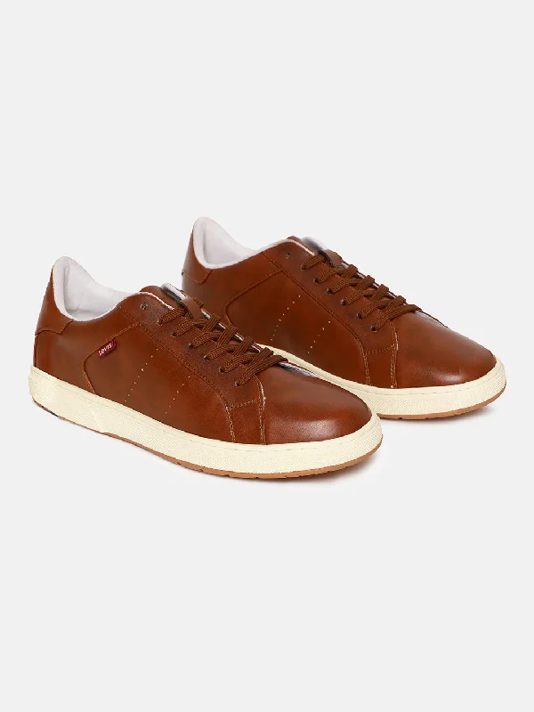 Men's Tan Solid Shoes