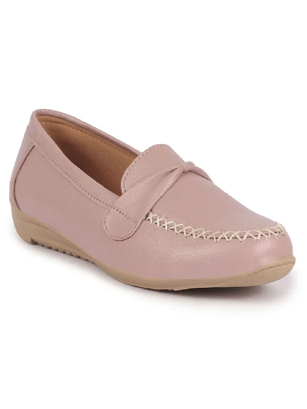 Women Purple Dress Formal Stitched Tie Buckle Strap Slip On Shoes|Memory Cushion Insole|Pull On Shoe|Office Shoe