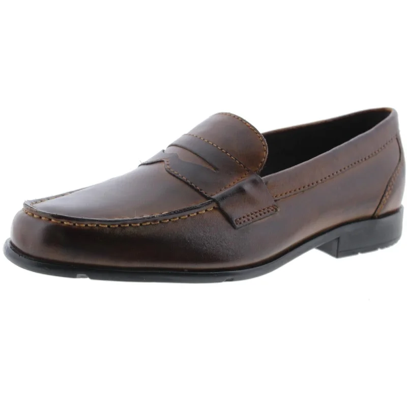 Classic Mens Leather Slip On Penny Loafers