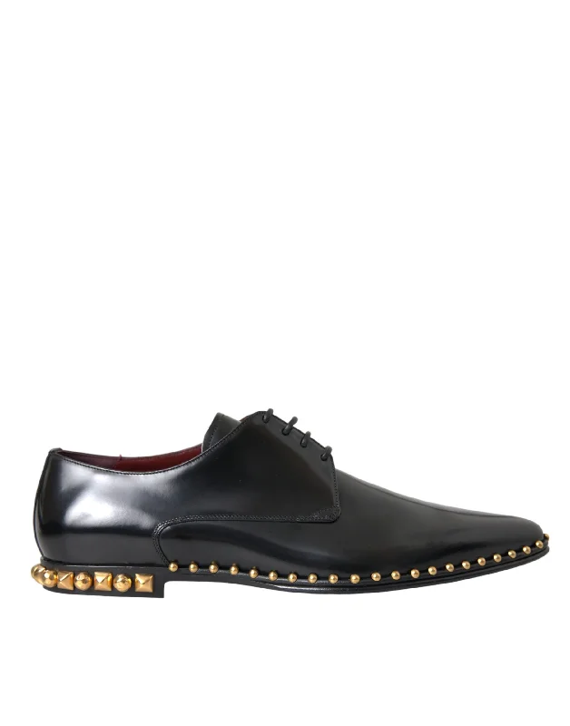 Dolce & Gabbana  Leather  Studded Derby Dress Men's Shoes