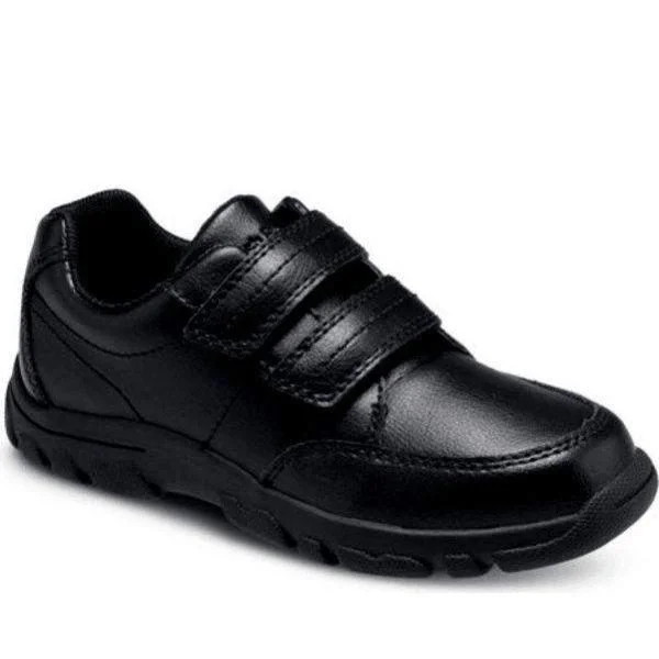 Hush Puppies Jace Black Leather School Uniform Shoes