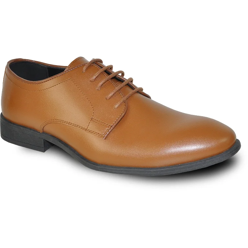 Mens Classic Plain Toe Oxford Dress Shoe in Light Brown