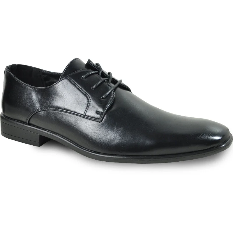 Mens Pointed Plain Toe Oxford Dress Shoe in Black