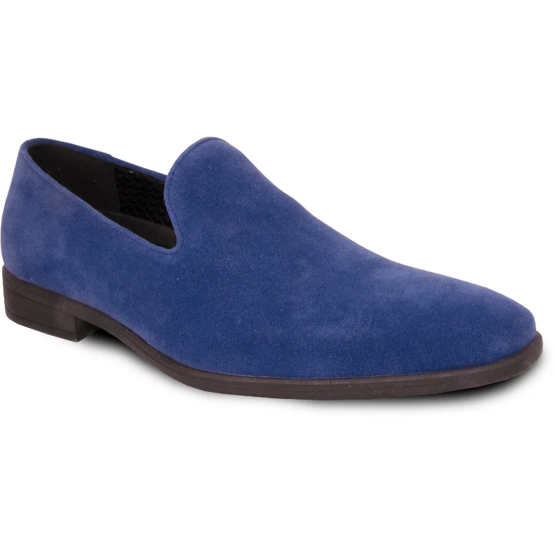 Mens Vegan Suede Wedding & Prom Slip On Loafer Dress Shoe in Royal Blue