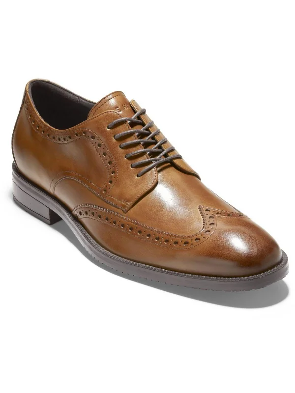 Mens Wing Tip Leather Oxfords