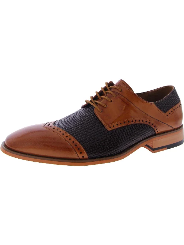 Vilas Mens Leather Brogue Cap Toe Oxfords